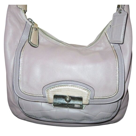 Coach 2012 Kristin Spectator Gorgeous Lavender Croc Embossed leather Hobo Crossb - Picture 1 of 15